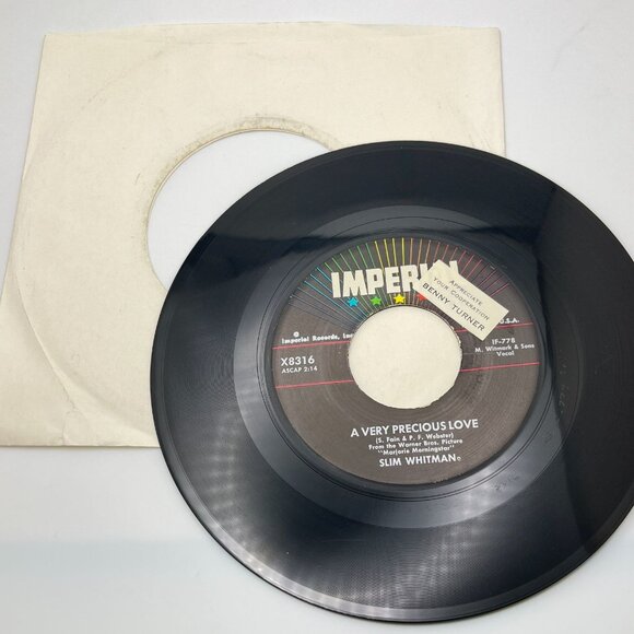 Slim Whitman Careless Hands / A Very Precious Love 45 Country Imperial 8316 - Picture 5 of 6